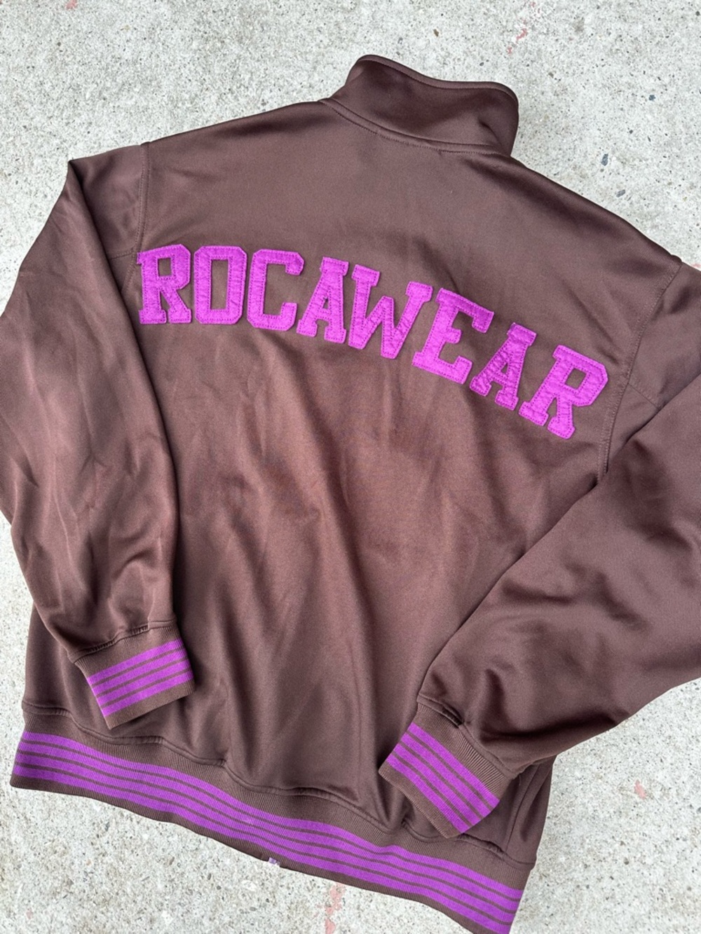 Vtg 90s Rocawear Track Jacket Full Zip Brown Purple Sz L Streetwear Retro